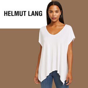 Helmut Lang Knit T-Shirt | Women's Size S | White | Classic Essential Scoop Neck